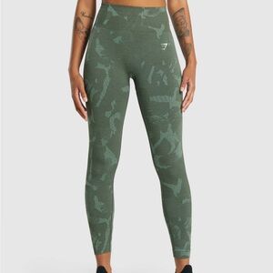 Gymshark Green Camo Seamless Leggings